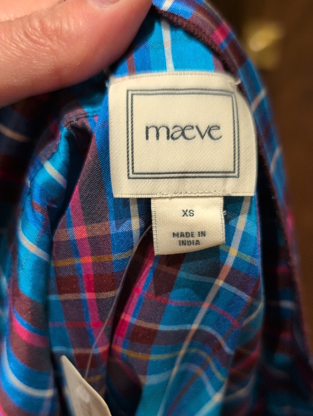 Maeve Plaid Top in Turquoise, Pink & Purple